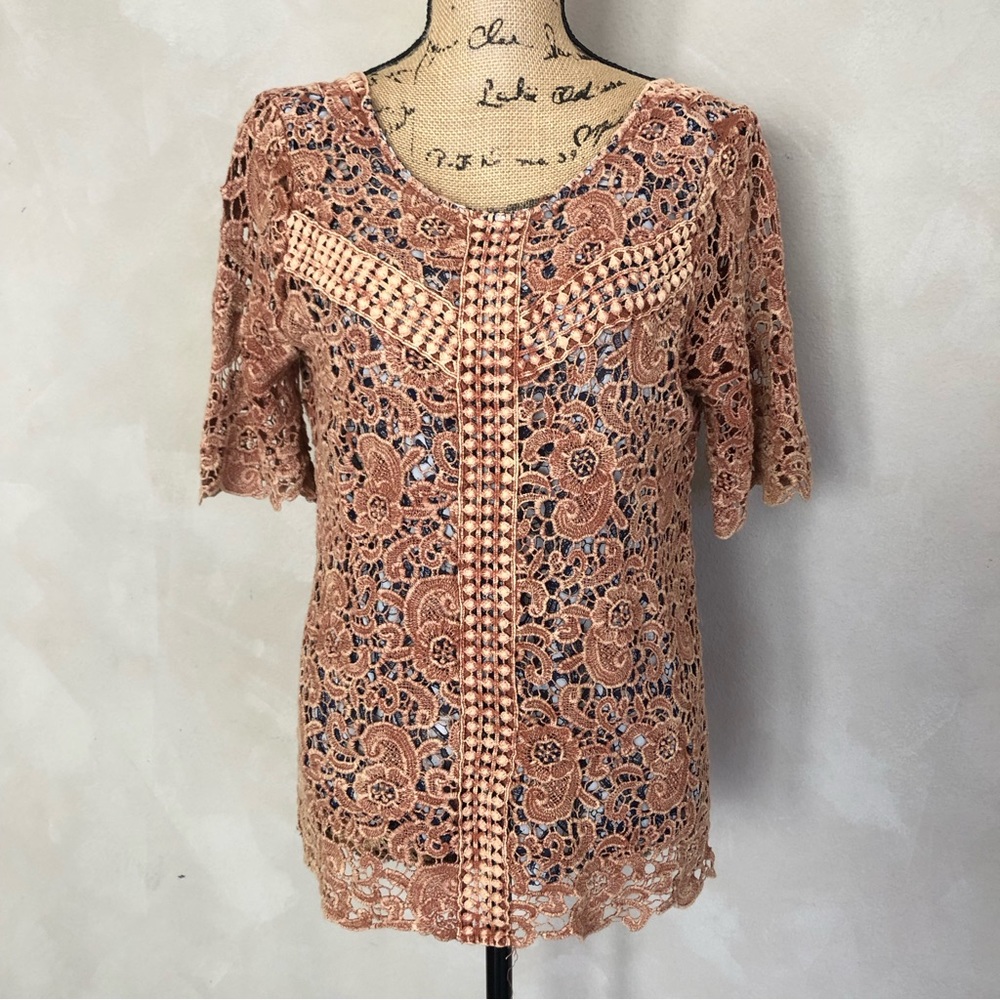 Gimmicks by BKE bohemian crochet layered top - Picture 2 of 6